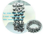 5-6mm black top-drilled potato freshwater pearl brecelet