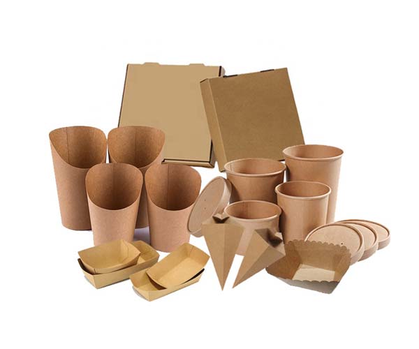 Custom Size Logo Printing Disposable Takeaway Recycle Kraft Paper Food Tray