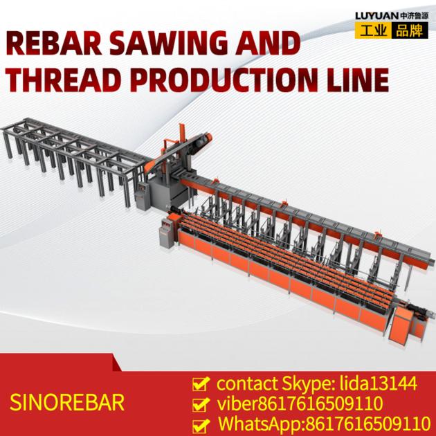 rebar threading cutting sawing production line automatic 