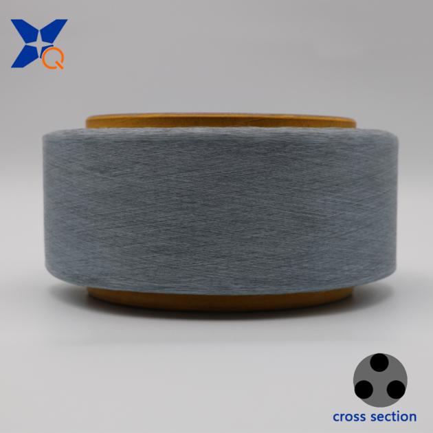 Conductive carbon light grey polyester fiber filaments yarn ESD-XTAA191