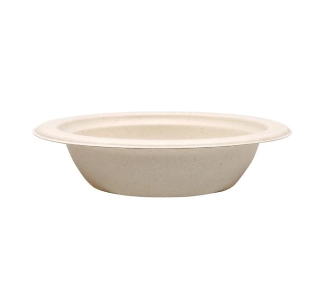 12 oz Food Grade Bagasse Heat Resistant Disposable Biodegradable Portable Dessert Round Flat Bowl Pl