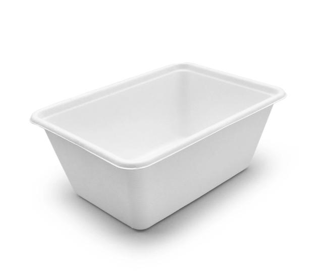 1000 ml Water Resistant Disposable Biodegradable Takeaway Bagasse Fiber Square Food Container with L