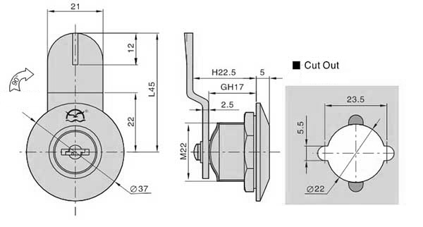 FS2083 Ms401 Industrial Cabinet Cam Lock