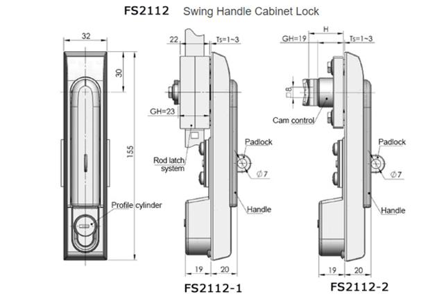 FS2112 Industrial Cabinet Lock For Traffic