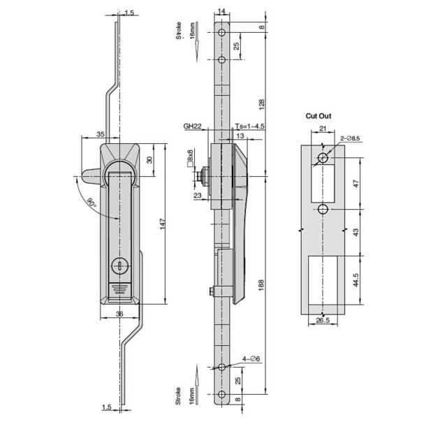 FS3172 Industrial Cabinet Lock For Traffic