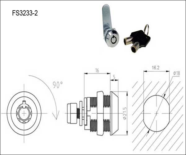 FS3233 Vending Machine Push Cam Locks