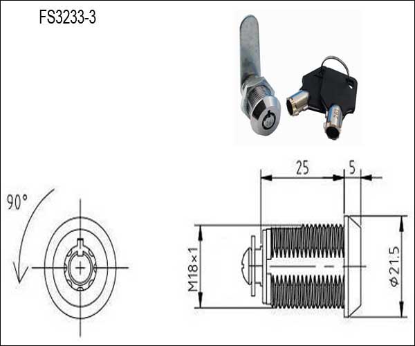 FS3233 Vending Machine Push Cam Locks