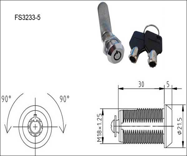 FS3233 Vending Machine Push Cam Locks