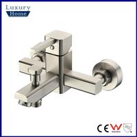 most popular brushed nickle finish bathtub stand shower faucet 