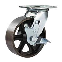cast iron caster wheels with brake