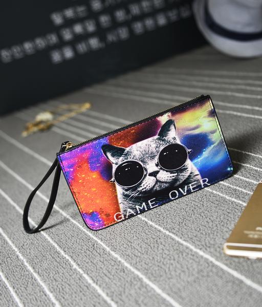 Fshion painting portable women wallet women purse