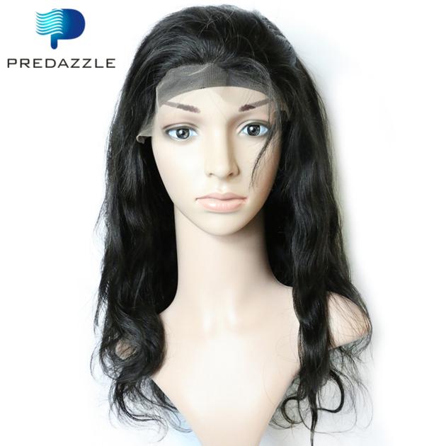Human hair full lace wig body wave with baby hair-HW02