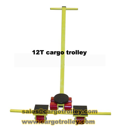 Machinery dollies used to move machine
