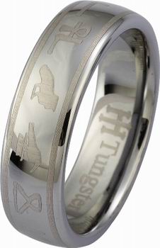 12 Animal Sign Laser Engraved Tungsten Finger Ring