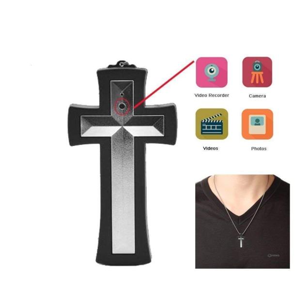 Spy Camera Cross Necklace Hidden Camera action Camera