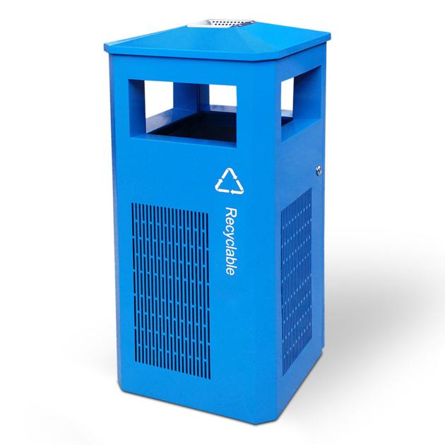 MAX-HK327 Iron Rubbish Metal Trash Bin Outdoor Commercial Trash Bins with Ashtray
