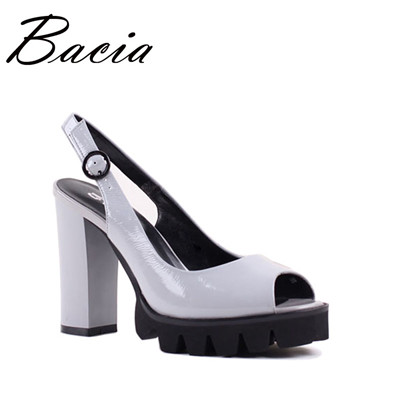 Ladies High heel Cow Leather Sandals Fashion platform shoes