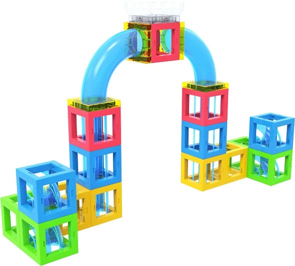 3D Magnetic Building Blocks Set with Runing ball