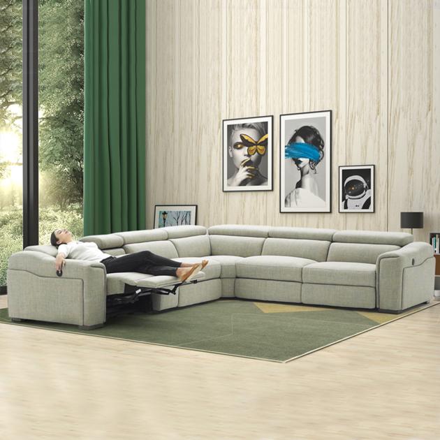 Factory Custom Reclinable Corner Chesterfield Luxury Settee Upholstered Fabric Couch Sectionals