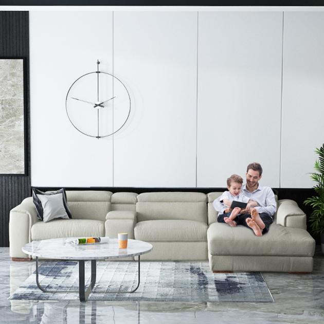 Modern Velvet Fabric Tufted Section Sofa