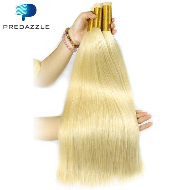 Brazilian Charming Color #613 100% Real Human Hair Brazilian Hair Bulk Extensions Straight