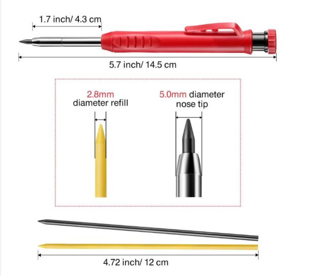 Deep Hole Marking Carpenter Pencil