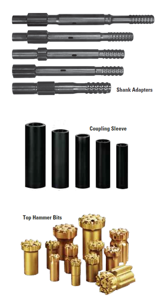 SHANK ADAPTOR, COUPLING SLEEVES, BUTTON BITS