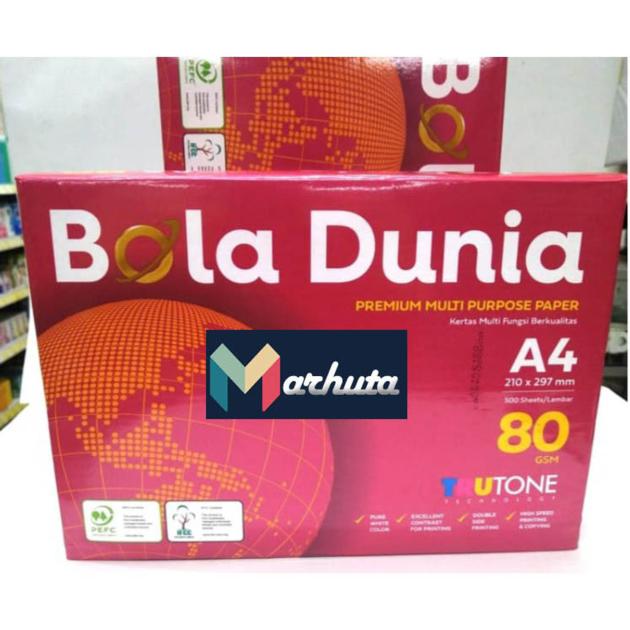 Quality Bola Dunia A4 paper 80 GSM