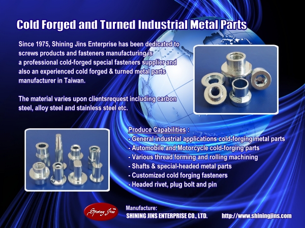Fasteners - Industrial metal cold forging and stamping