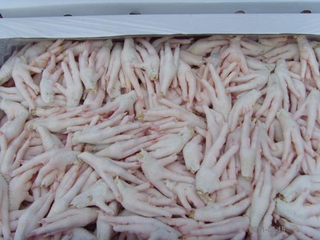 frozen chicken , chicken feet , paws, 