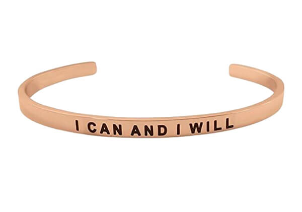 I can and I will bracelet message cuff bangles