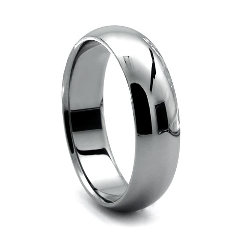Plain Dome High Polished Tungsten Finger Ring