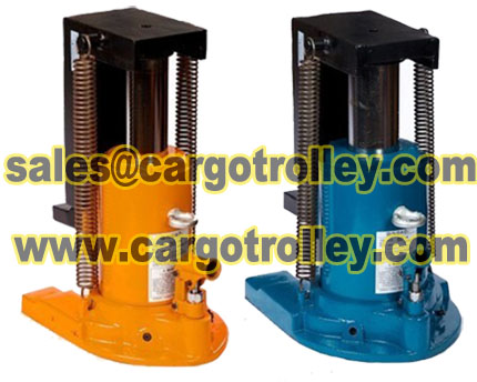 Claw jack applied on moving heavy duty loads