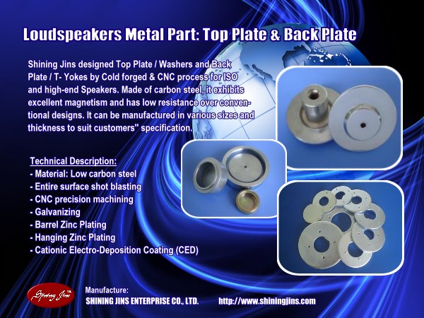 Speaker Parts Back Plate And Pot