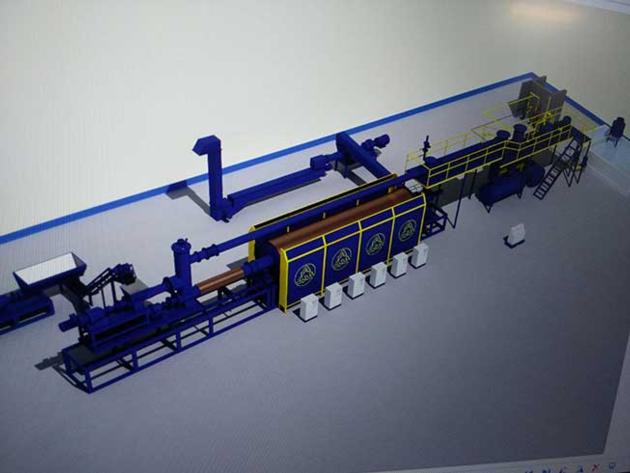 Waste tire and plastic scrap pyrolysis machine