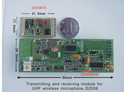 UHF Wireless MIC Transceiver Module D2008