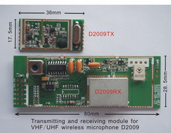 UHF VHF Wireless MIC Transceiver Module D2009