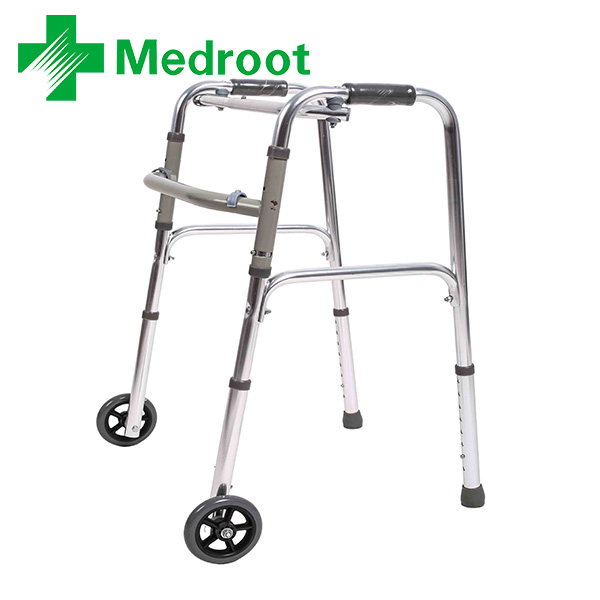 Aluminium Medroot Medical with 2 Wheels Walking Mobility Cane