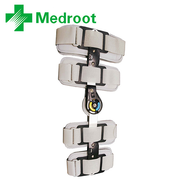 Adjustable Medroot Medical Orthopedic Splint Hinged Knee Immobilizer Brace