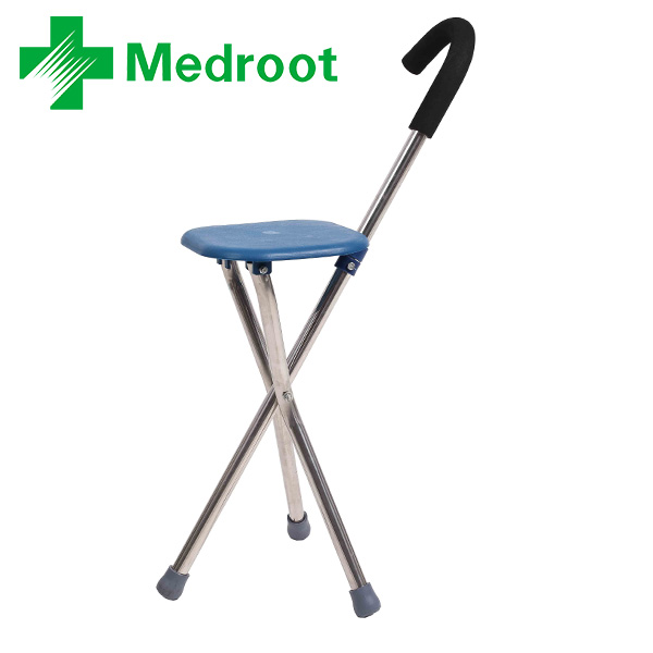 OEM Factory Supplier Medroot Medical Mobility Stool Chair Walking Stick Cruth Support
