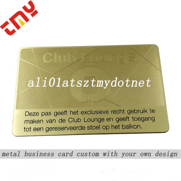 Custom Metallic Gold Metal Vip Business