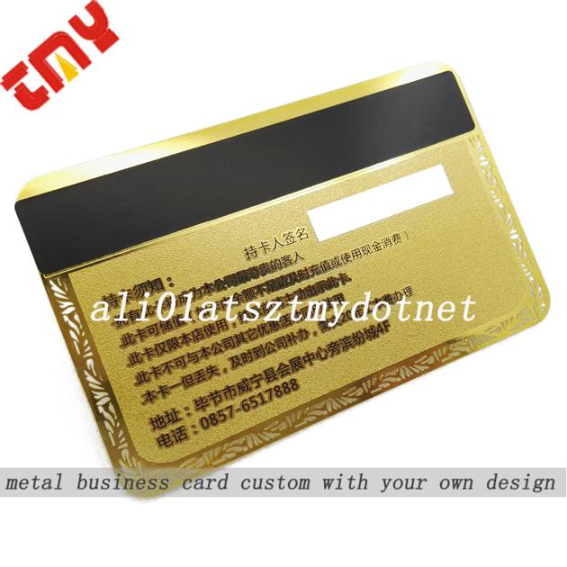 Custom Metallic Gold Metal Vip Business
