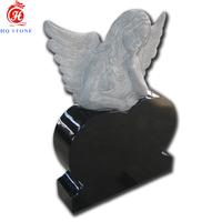 black polished heart style granite American tombstone&monuments