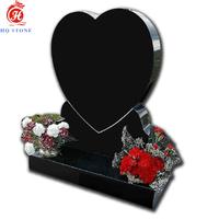 black polished granite heart style New Zealand Tombstone and monuments