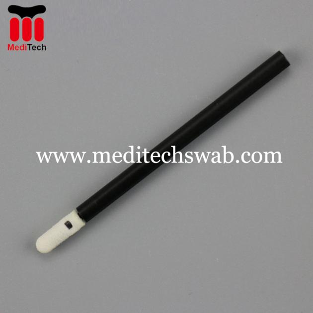 FLEXIBLE MINI-TIP FOAM SWABS WITH BLACK PLASTIC HANDLE