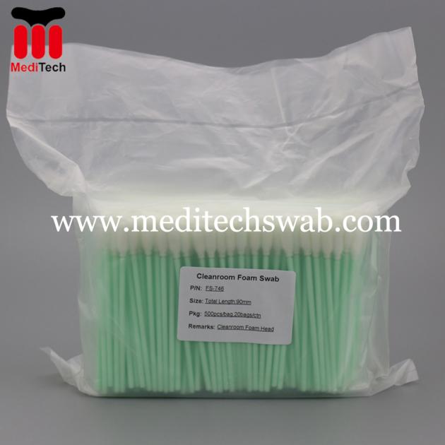 FLEXIBLE TIP FOAM SWAB WITH PLASTIC