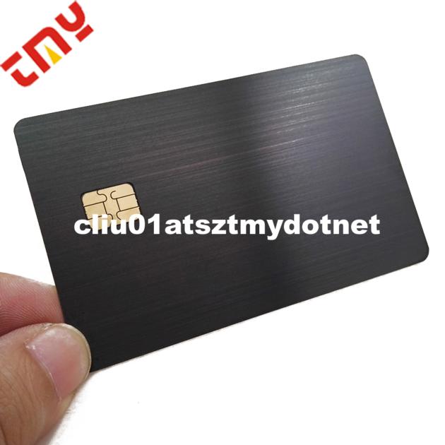 Custom Luxurious Black Stainless Steel Brushed Metal Card