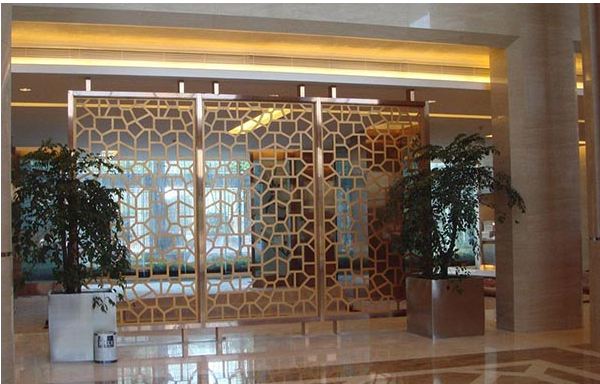 Laser cut stainless steel partition for hotel 