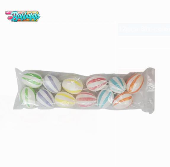 12pcs Six-color Striped Easter Eggs