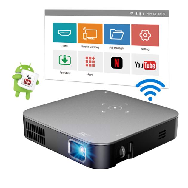 S200 portable projector Android 7.1 OS wifi wireless for smartphone DLP  LED proyector home theater